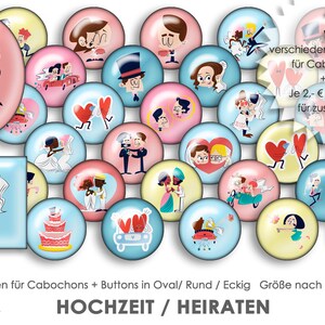 HOCHZEIT 30 digitale Cabochonvorlagen Cabochon Vorlagen digital Download Buttonvorlagen Schmuckbilder Cabochons Buttons template Collage