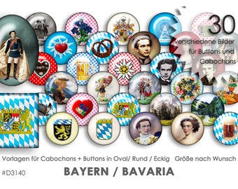 BAYERN BAVARIA Cabochonvorlagen Cabochon Vorlagen digital Download Collagebogen