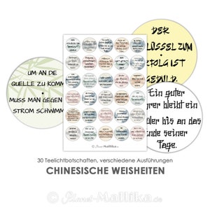 CHINESISCHE WEISHEITEN Teelicht - Botschaften Teelicht Vorlagen Bilder für Teelichter digitale Datei zum Selbstausdrucken