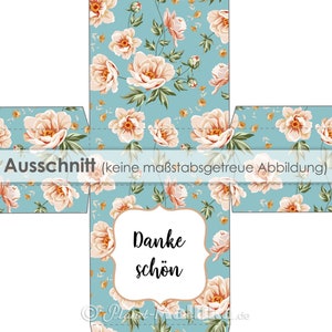 FLOWER PATTERN 6 different boxes box digital DIY tealight messages packaging tealight self-expression craft sheet gift crafting image 3