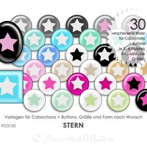 STARS 30 digital cabochon templates Cabochon templates digital download button templates jewelry images cabochons buttons template collage image 1