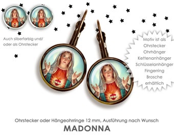 MADONNA earrings ear studs dangling earrings leverback earrings ear jewelry EAR STUDS cabochon earrings picture earrings earrings with cabochon
