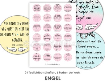 ENGEL Tealight - Messages Tealight Templates Images for Tealights digital file for self-printing