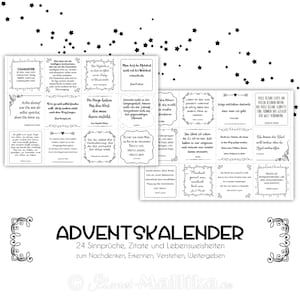 SINNSPRÜCHE Adventskalender Zitate Adventskalender Papier oder digital