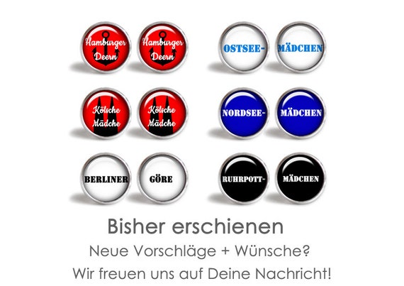 Ohrstecker Hamburger Deern Ohrringe Ohrstecker Hangeohrringe Etsy