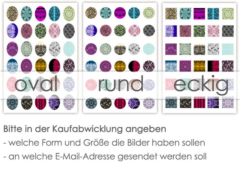 SPITZE LACE 30 Cabochonvorlagen Cabochon Vorlagen digital Download Buttonvorlagen Bilder für Schmuck Buttons Cabochon template Collage Bild 7