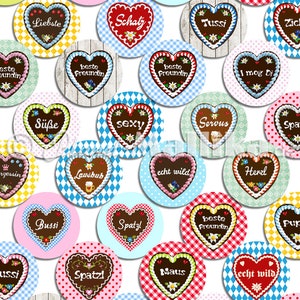 GINGERBREAD HEARTS 30 cabochon templates cabochon templates digital download button templates images for jewelry cabochon buttons template collage image 2