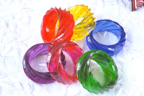 Giant Plexiglass Bangles from the 80s! View 2