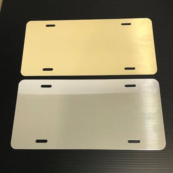 Qty. 1 / License Plate Blank - Polished Gold or Chrome 6"x12" .040  - NOT FOR SUBLIMATION
