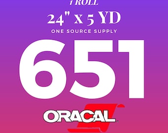 24" x 5 Yards Oracal 651 Vinyl | Permanent Outdoor Vinyl | Craft Vinyl Sheet | Decal Vinyl | Oracal Vinyl Sheet | Outdoor Adhesive Vinyl
