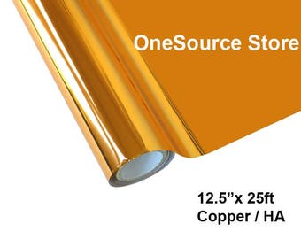 HTV Textile Foil* / 12.5 "x 25 ft / Copper / HA  -  Different process used - please read before ordering.