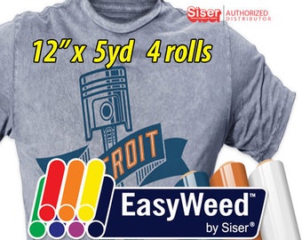 12" * x 5 yards / 4 rolls / Siser EasyWeed HTV- Heat Transfer Vinyl