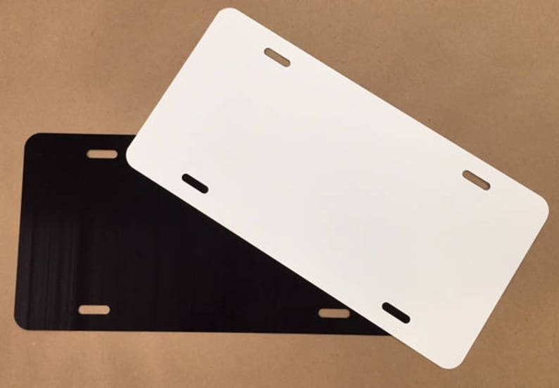 Qty. 1 Thickness .025 / License Plate Blank 6x12 1 side Black and 1 side White NOT FOR SUBLIMATION image 1