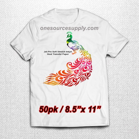 Stretchy Transfer Paper For Light Colors | 8.5x11 Inches, 50 Sheets | Jetpro Sofstretch