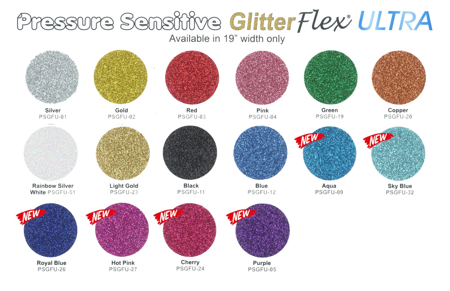 GlitterFlex Ultra Neon Rainbow Aqua Silver Glitter HTV