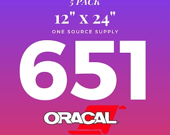 12&quot; x 24&quot; Oracal 651 Vinyl 5-SHEETS | Permanent Outdoor Vinyl | Craft Vinyl Sheet | Decal Vinyl | Oracal Vinyl Sheet | Adhesive Vinyl