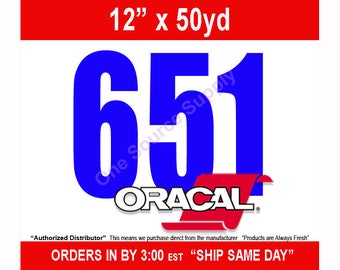 12" x 50 Yard* Roll Oracal 651 Standard Colors