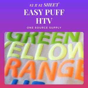 Easy Puff HTV Heat Transfer Vinyl – 12&quot; x 12&quot; Sheet