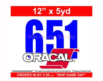 12" x 5 Yards* Roll Oracal 651 Gloss Finish Vinyl - PSV- Craft Vinyl - Decal Vinyl