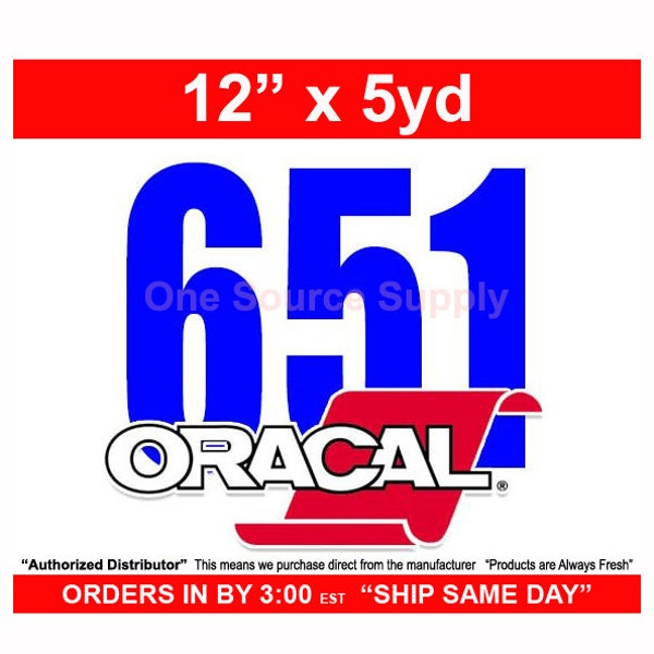 12" x 5 Yards* Roll Oracal 651 Gloss Finish Vinyl - PSV- Craft Vinyl - Decal Vinyl