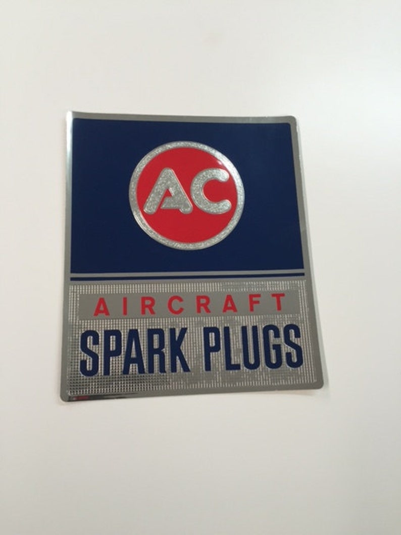 AC Aircraft Spark Plug / Sticker 7.5x 9 While Etsy.de