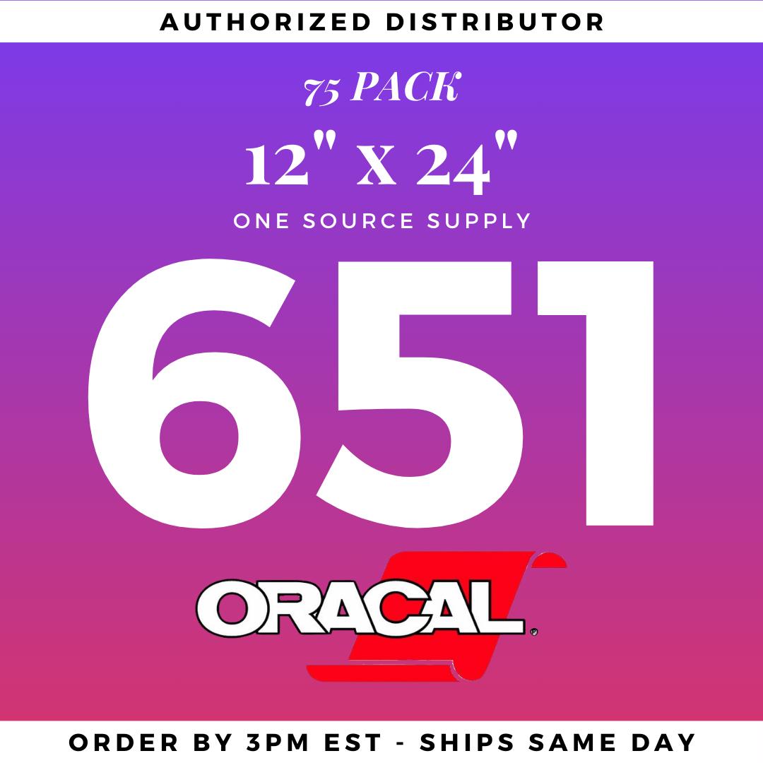 12" x 24" Oracal 651 Vinyl | 75-SHEETS | Permanent Outdoor Vinyl | Craft Vinyl Sheet | Decal Vinyl | Oracal Vinyl | Adhesive Vinyl