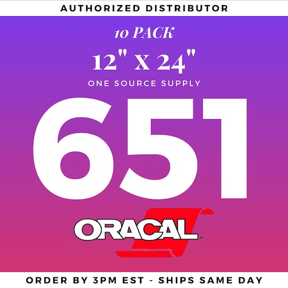 12" x 24" Oracal 651 Vinyl 10-SHEETS | Permanent Outdoor Vinyl | Craft Vinyl Sheet | Decal Vinyl | Oracal Vinyl Sheet | Adhesive Vinyl
