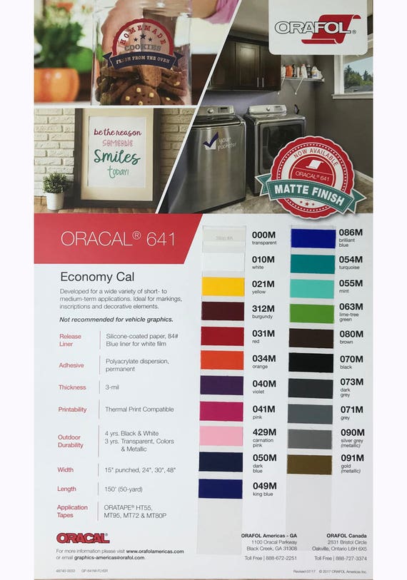 Oracal 641 Color Chart