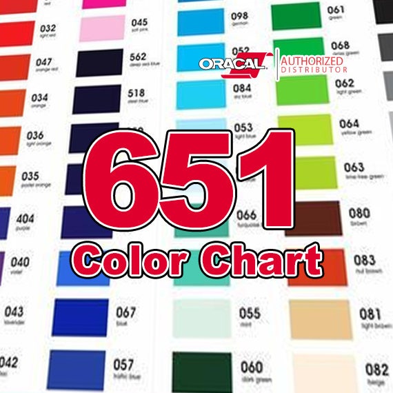Oracal 651 Colour Chart