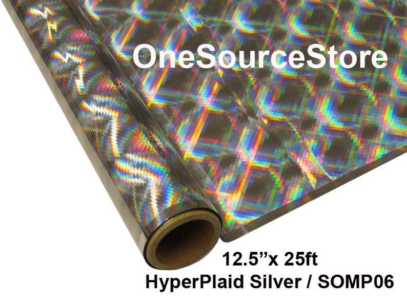 HTV Textile Foil / 12.5 x 25 ft / HyperPlaid Silver / Etsy