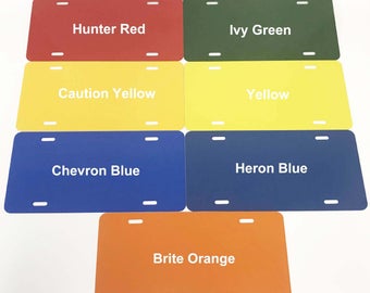Qty. 1 / License Plate Blank / Colors 6"x12" .040 Aluminum - NOT FOR SUBLIMATION