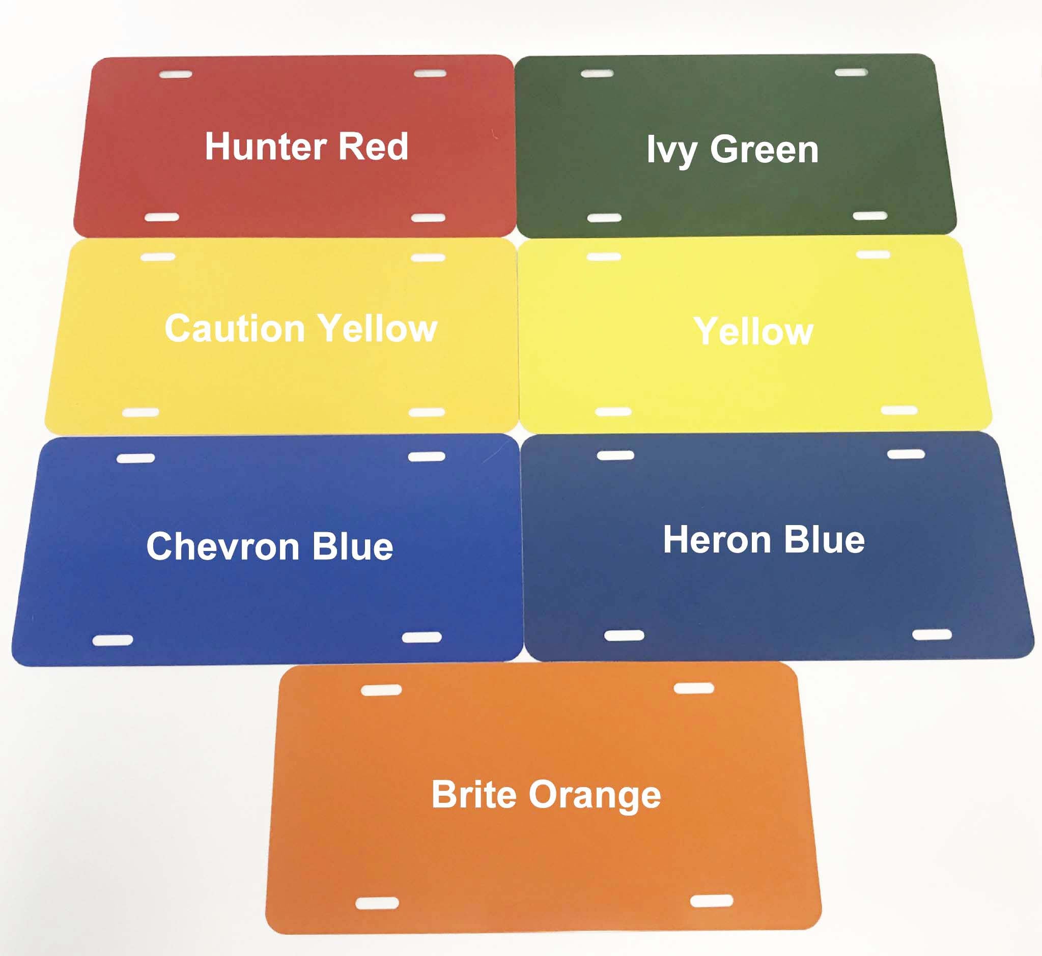 Qty. 1 / License Plate Blank / Colors 6"x12" .040 Aluminum …