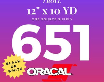 12&quot; x 10 Yards BLACK or WHITE Oracal 651 Vinyl | Permanent Outdoor Vinyl | Craft Vinyl Sheet | Decal Vinyl | Oracal Vinyl | Adhesive Vinyl