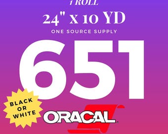 24" x 10yd BLACK or WHITE Oracal 651 Vinyl | Permanent Outdoor Vinyl | Craft Vinyl Sheet | Decal Vinyl | Oracal Vinyl Sheet | Adhesive Vinyl