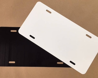 Qty. 10   -    Thickness .025 / License Plate Blank 6"x12" - 1 side Black and 1 side White - NOT FOR SUBLIMATION