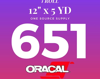12&quot; x 5 Yards Oracal 651 Vinyl | Permanent Outdoor Vinyl | Craft Vinyl Sheet | Decal Vinyl | Oracal Vinyl Sheet | Adhesive Vinyl Sheet