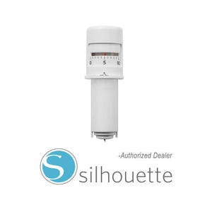 May include: White Silhouette AutoBlade with a dial that goes from 0 to 10. The blade is used for cutting various materials with a Silhouette Cameo or Portrait electronic cutting machine.