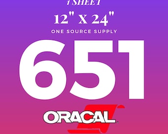 12&quot; x 24&quot; Oracal 651 Vinyl | Permanent Outdoor Vinyl | Craft Vinyl Sheet | Decal Vinyl Sheet | Oracal Vinyl Sheet | Outdoor Adhesive Vinyl
