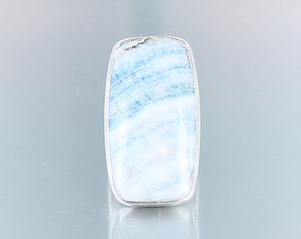 Blue Scheelite ring, size 56, 925 sterling silver, natural blue stone, quality jewelry, handmade, unique piece, for women.