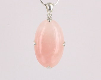 Rose quartz pendant, 95 silver, natural stone, pink stone, bicolor rose quartz, quality jewel, artisanal creation
