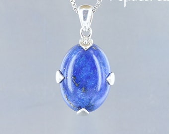 Lapis lazuli pendant, sterling silver, natural stone, blue stone, unique piece, handmade, quality jewelry, lapis necklace, exclusive