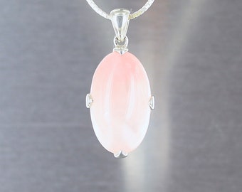 Rose quartz pendant, 95 silver, natural stone, pink stone, bicolor rose quartz, quality jewel, artisanal creation