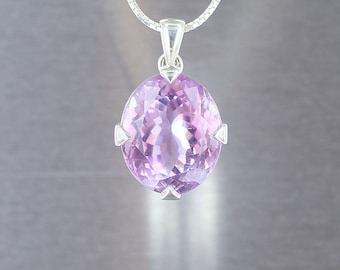 Amethyst pendant, 925 silver, natural stone, purple stone, handcrafted, quality jewel, exclusive jewel, for her