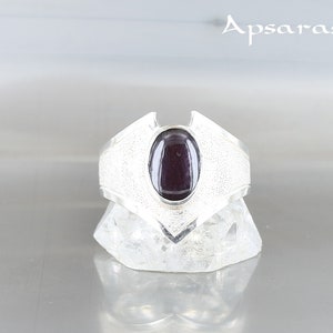 Star ruby ring, size 8,5, 925 sterling silver, red natural stone, one of a kind, handmade, quality made, designer jewelry, elven ring