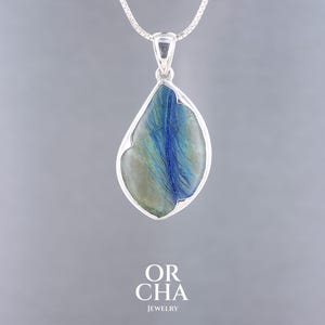 Azurite Morenci Sterling Silver Pendant | Handmade Natural Blue Stone Jewelry | Unique Artisan Pendant | Gift for Her
