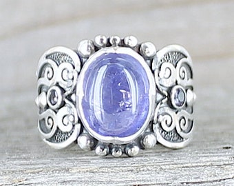 Tanzanite ring Celtic butterfly design Sterling Silver. Size 7.5. Tanzanite Gemstone ring. Tanzanite celtic ring. December birthstone ring.