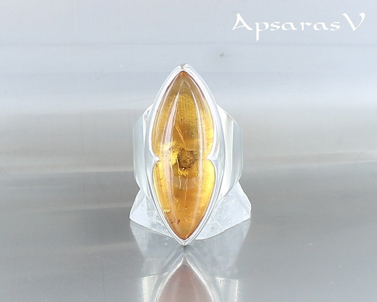 Bague Citrine Et Zirconium - Argent 925, Taille 54, Poids 2.63g