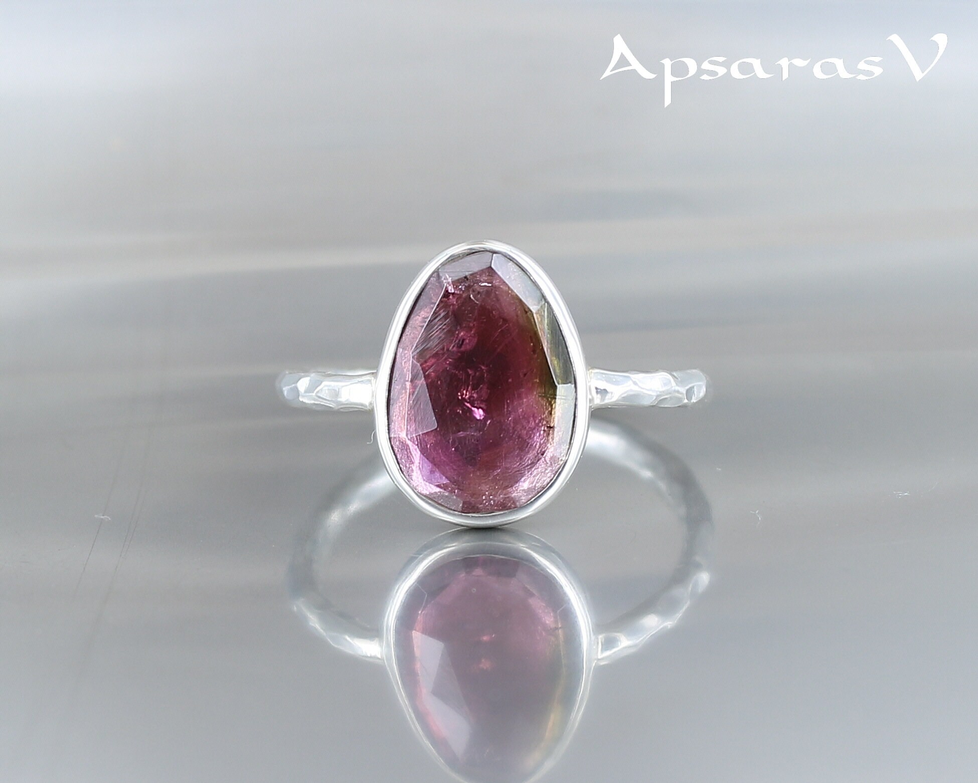 Tourmaline Ring, Size 8.25, Sterling Silver 925, Natural Tourmaline Ring, Size 8.25, Sterling Silver 925, Natural