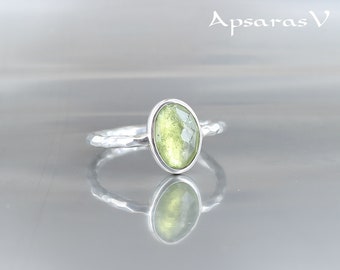 SILVER925 BIG GREEN STONE DESIGN RING/シルバー/リング