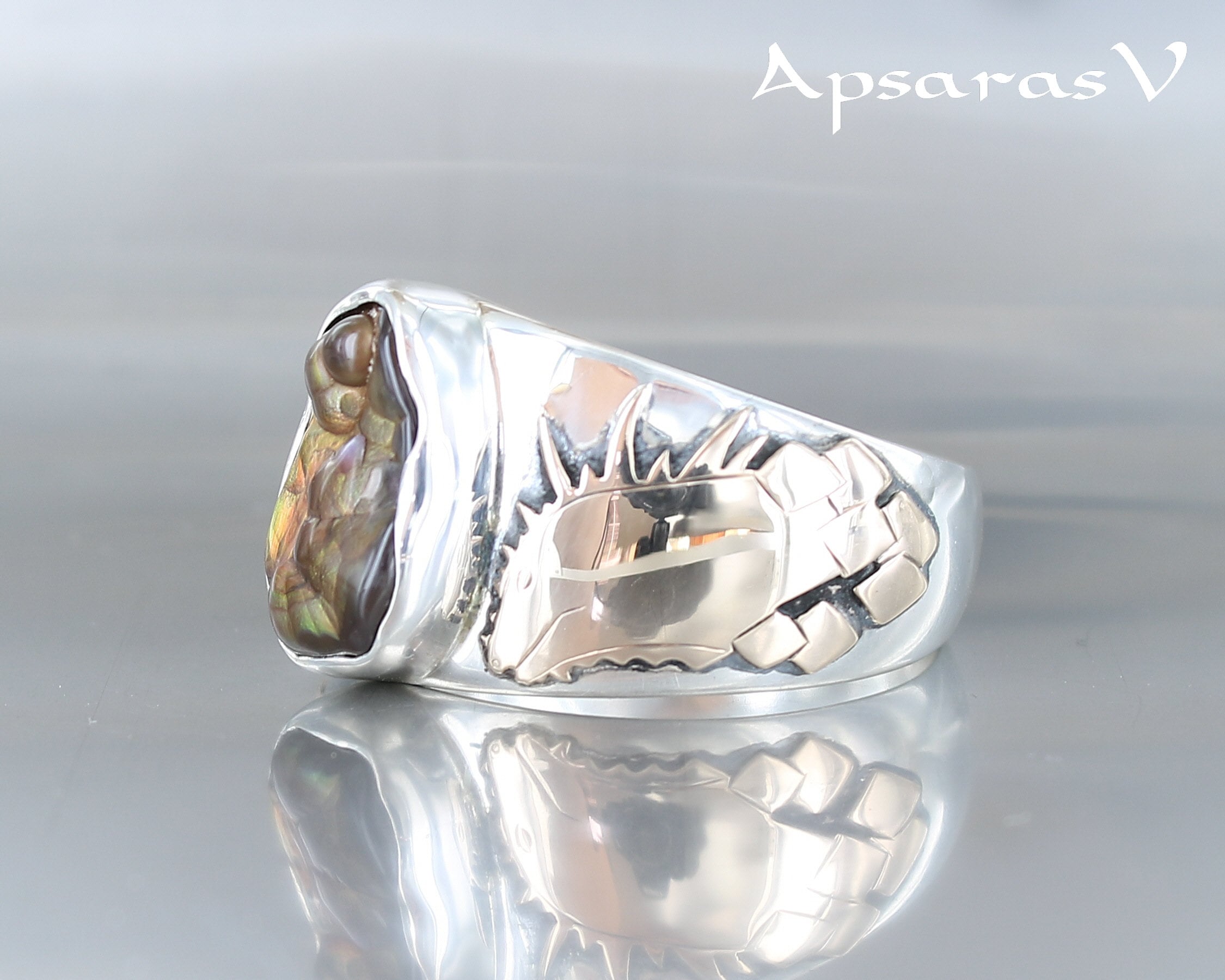 Fire Agate Ring for Men Size 13.5 Sterling Silver 925 Gold Etsy UK